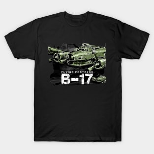 B-17 Flying Fortress WW2 American Bomber Aircraft T-Shirt